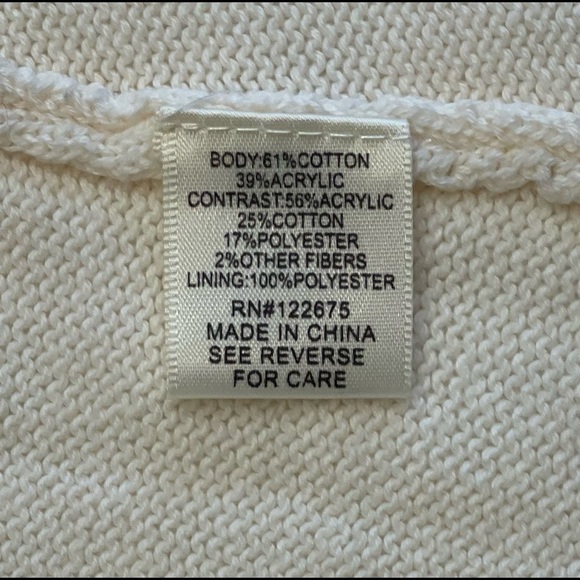 PINA ROSSI Ladie's Ivory Luxury Top Size 1X Sweater Overlay Chiffon Split Back - Picture 4 of 10